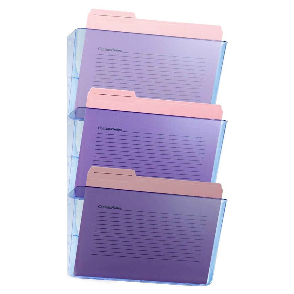 OIC Wall File Holder A4/Letter Size Blue 3-pocket   23220