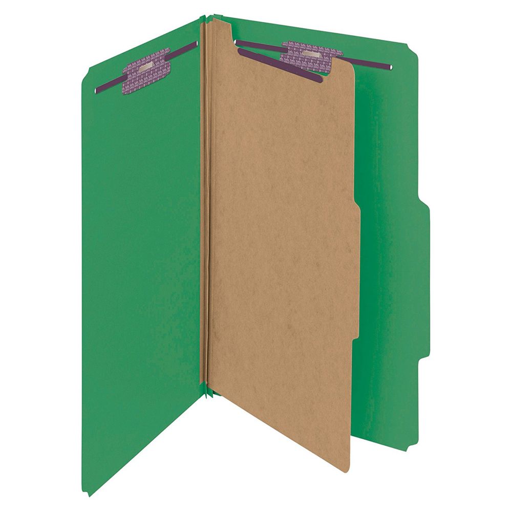 Smead Classification Folder Legal 1-Divider Green 18733