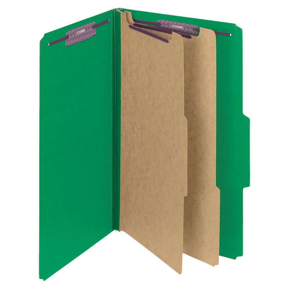 Smead Classification Folder Legal 2-Dividers Green  19033