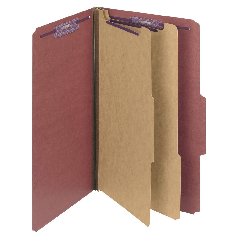 Smead Classification Folder Legal 2-Dividers Red   19075
