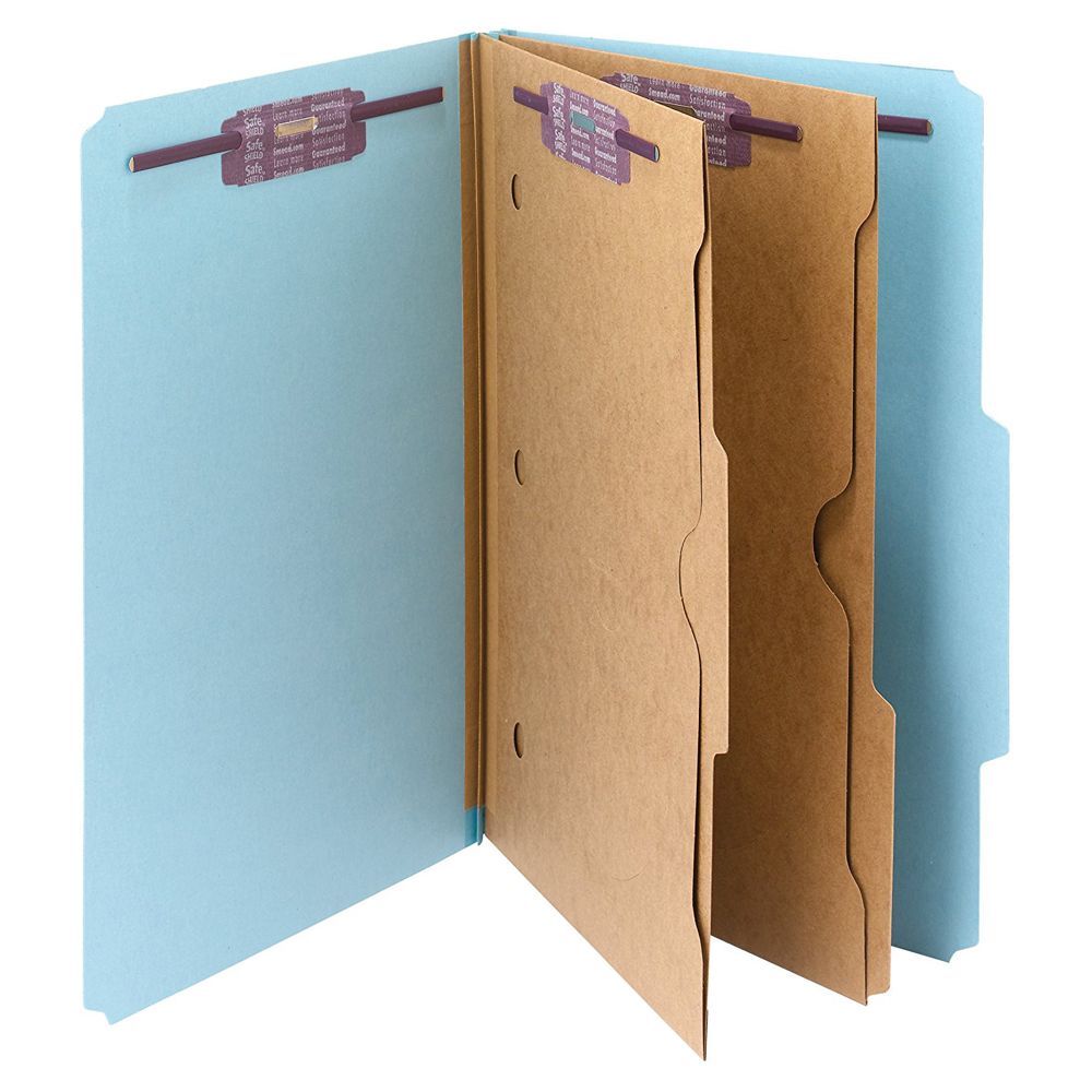 Smead Classification Folder Legal 2-Pocket Dividers Light Blue 19081