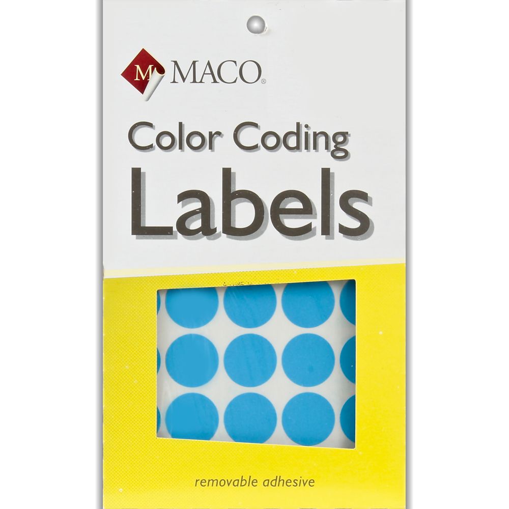 Maco Label Color Coding  3/4 in Diameter   Light Blue        MR1212-3
