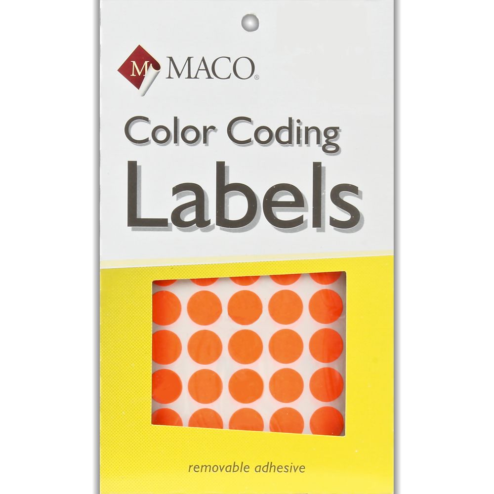 Maco Label Color Coding  1/2 in Diameter   Red        MR808-RG