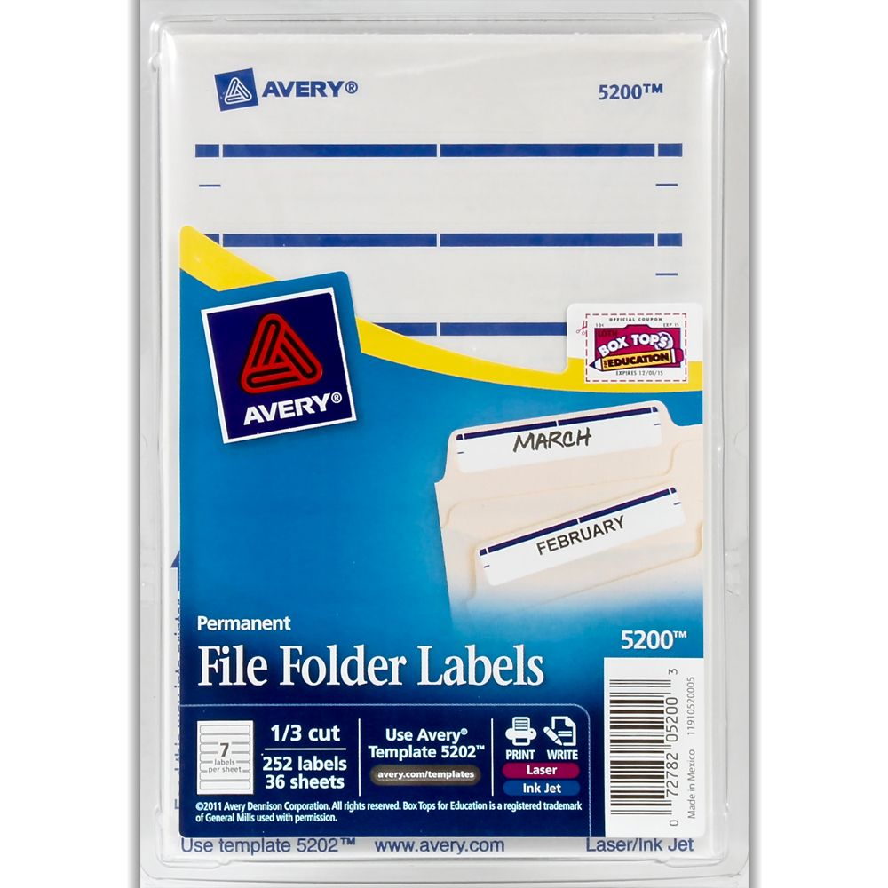 Avery Label File Folder  Print/Write  Dark Blue       5200