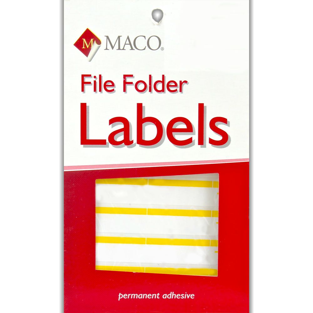 Maco File Folder Label  Yellow     FF-L3