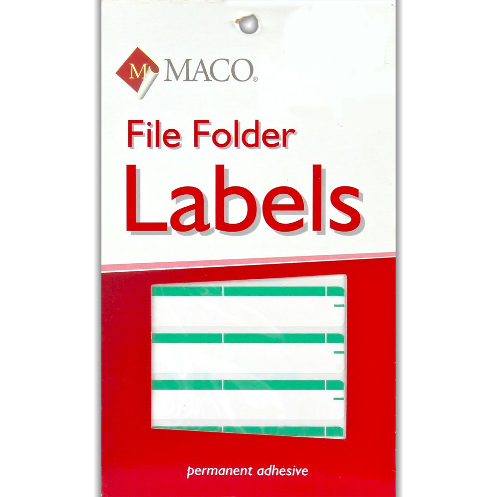 Maco File Folder Label  Green       FF-L6