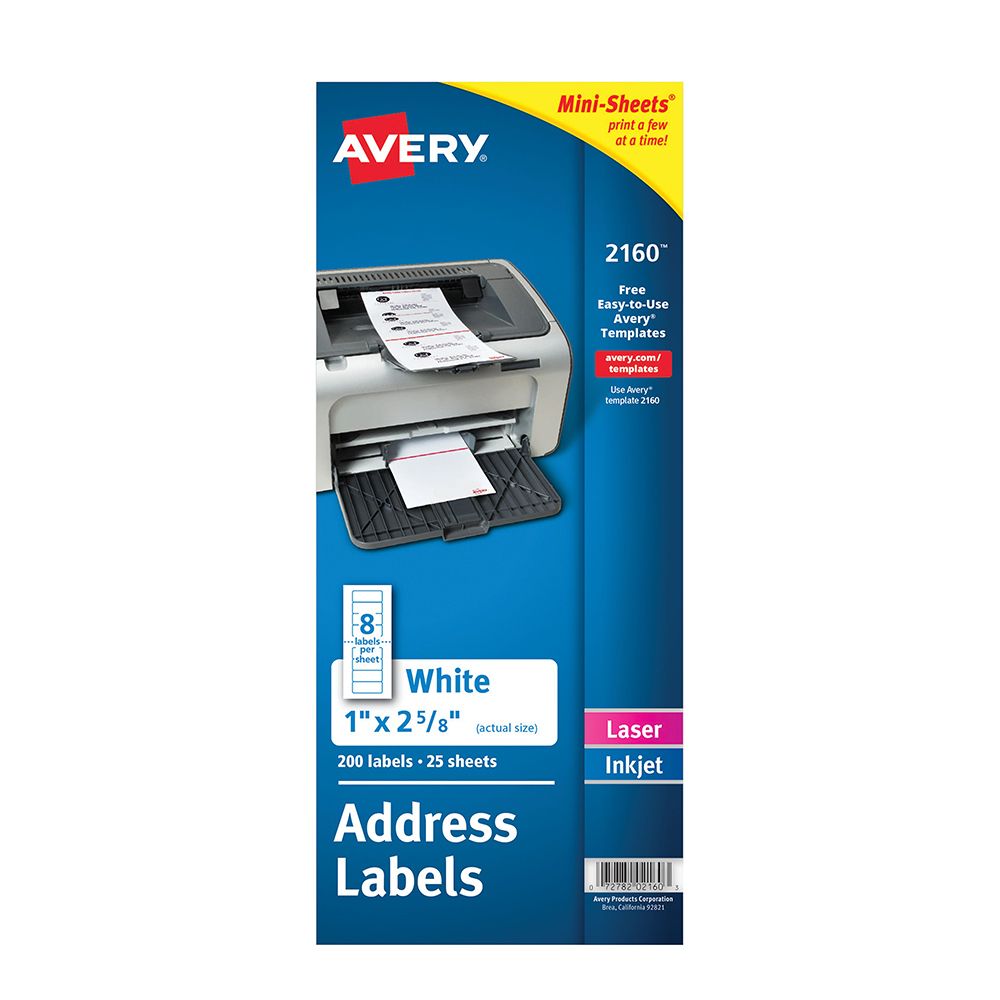 Avery Laser Labels 1 x 2-5/8 (Mini) 2160