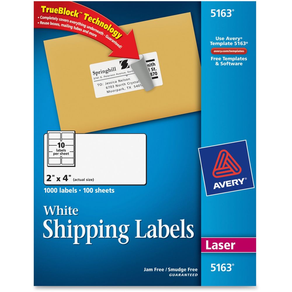 Avery Label Laser  2 in x 4 in     5163