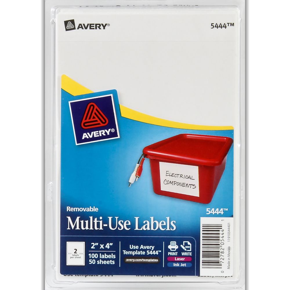 Avery Label White Print/Write  4 in x 2 in        S6432 5444