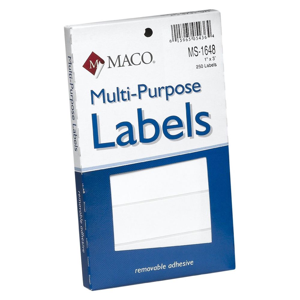 Maco Label  1 in x 3 in   White            MS-1648