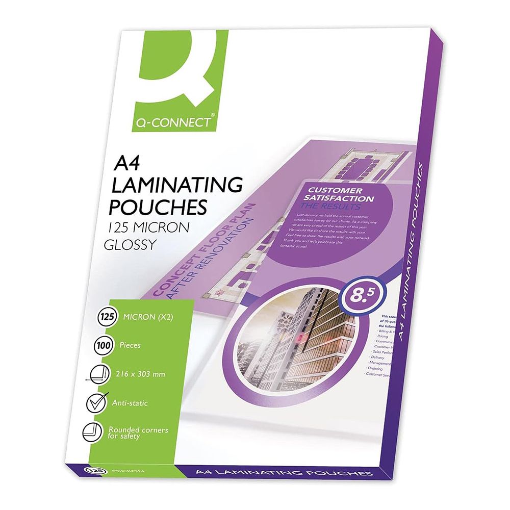QConnect A4 Laminating Pouches 5Mil (125 microns) KF04116