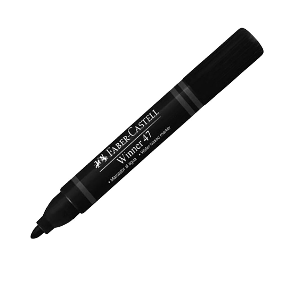 Faber Castell Winner 47 Fibre Tip Marker  Black 4mm   654796