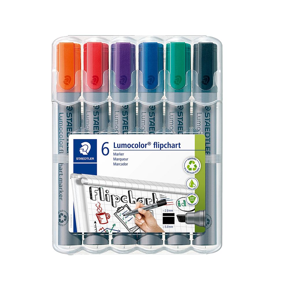 Staedtler Chisel Tip Flip Chart Marker 6pack 356WP6