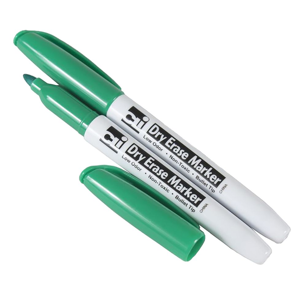CLi WhiteBoard Marker Green Non Toxic Bullet tip Slim Design  47325