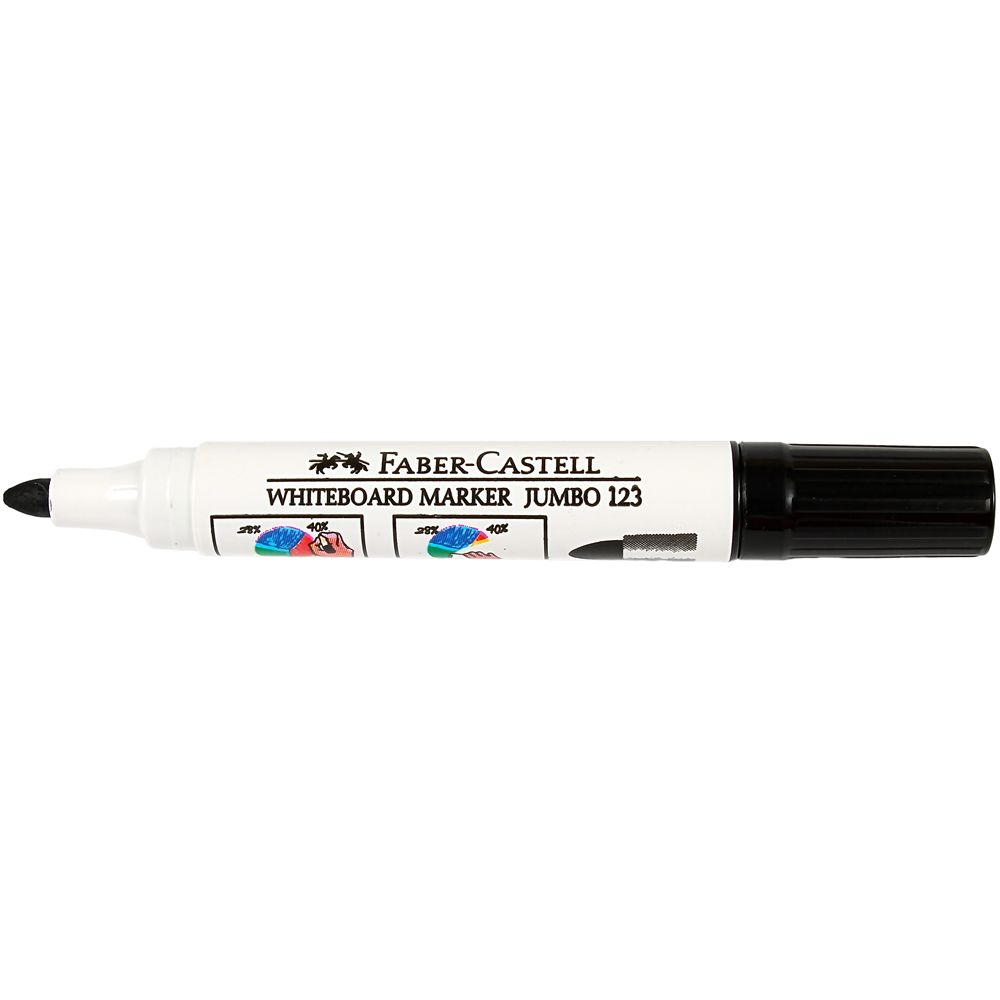 Faber Castell White Board Marker 123 Jumbo Black 3.6mm  352399