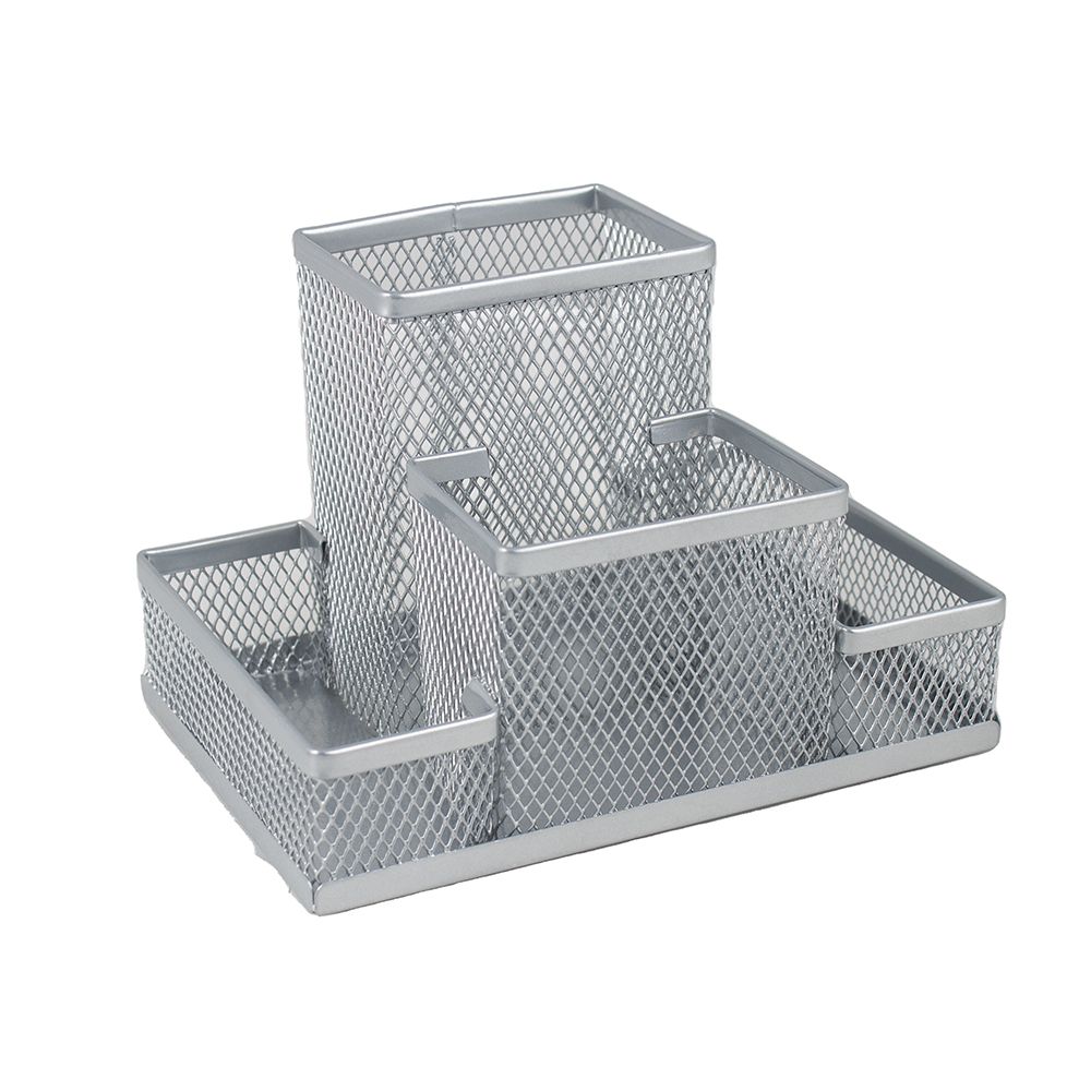 FOROFIS Mesh Desk Organiser Silver 91311