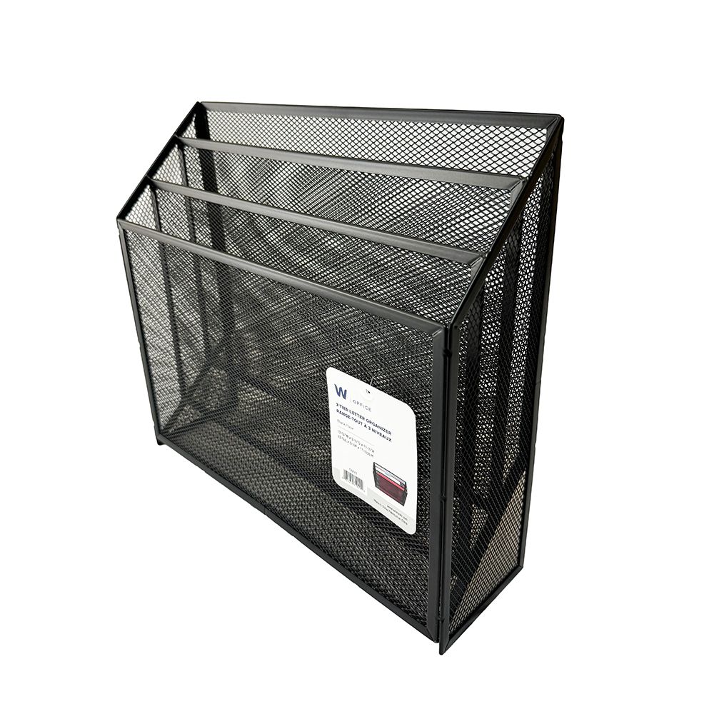 Merangue Desk Organiser 3Tier Mesh Black  12271