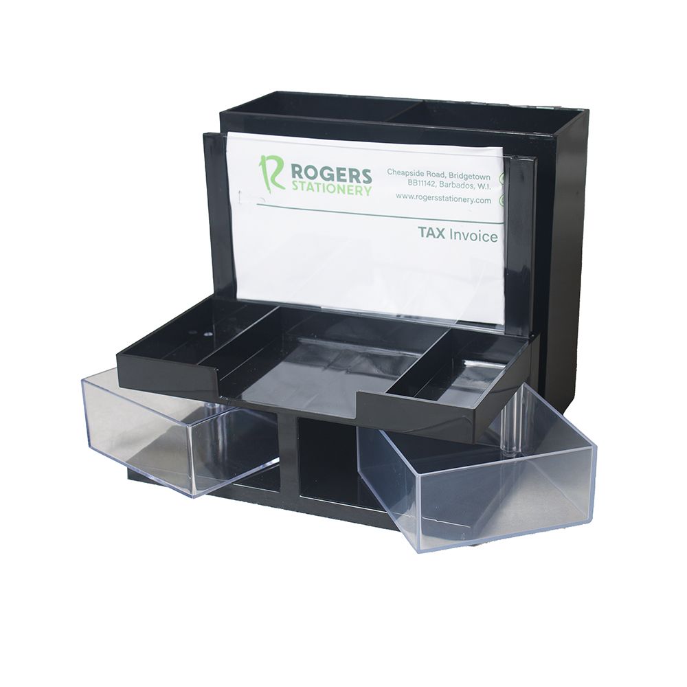 OIC Versa Plus Desk Organizer 9-Compartments  Black 23112