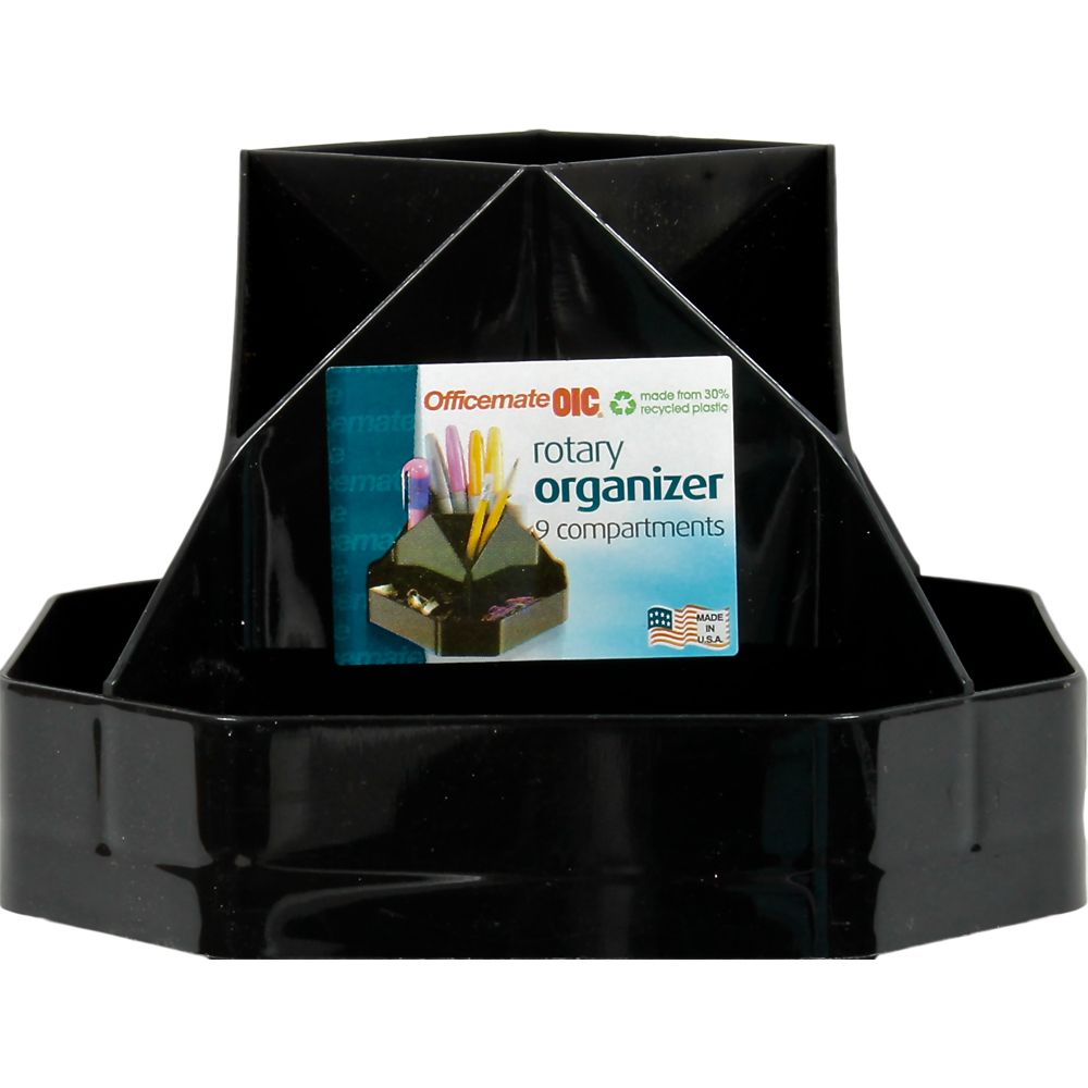 OIC Desk Organiser  Rotating Compact Black    23152