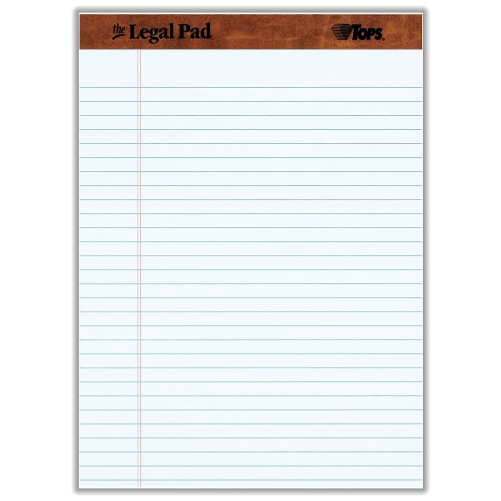 Tops Ruled Pad  8.5 x 11.75  White   7533 (50 sheets)