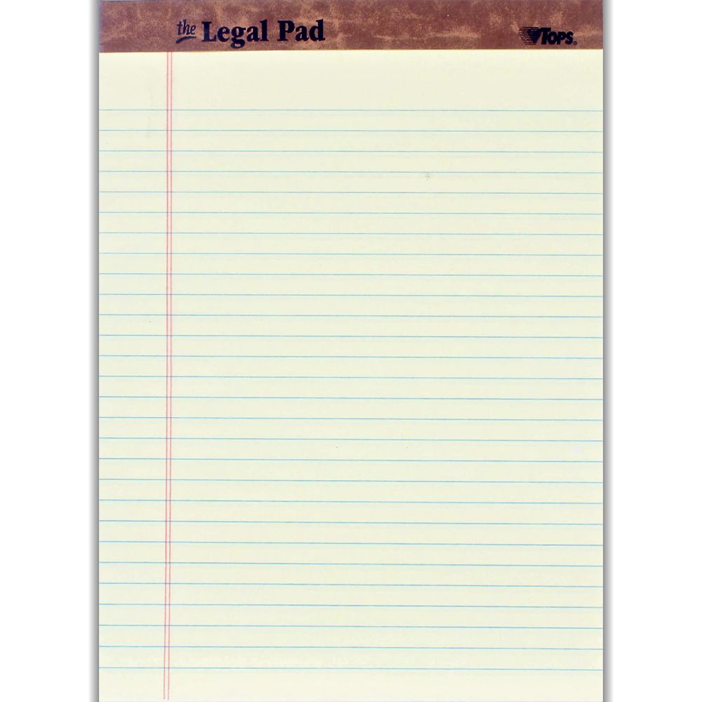 Tops Ruled Pad   8.5 x 11.75    Yellow         7532 (50 sheets)