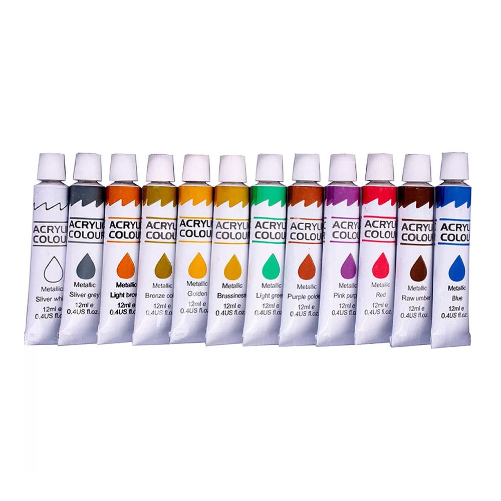 Centrum Acrylic Paint set/12 12mlin Metal tube  80225