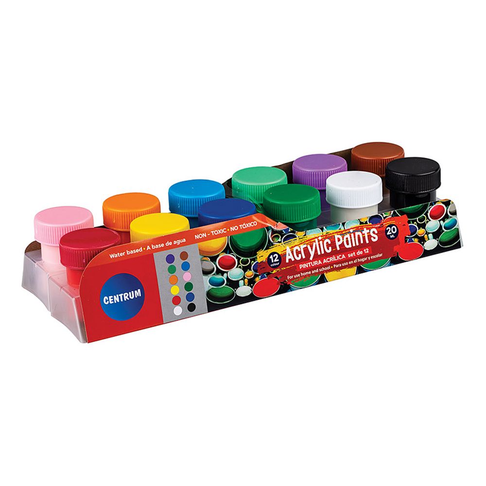 Centrum Acrylic Paint set/12  20ml with brush  80451