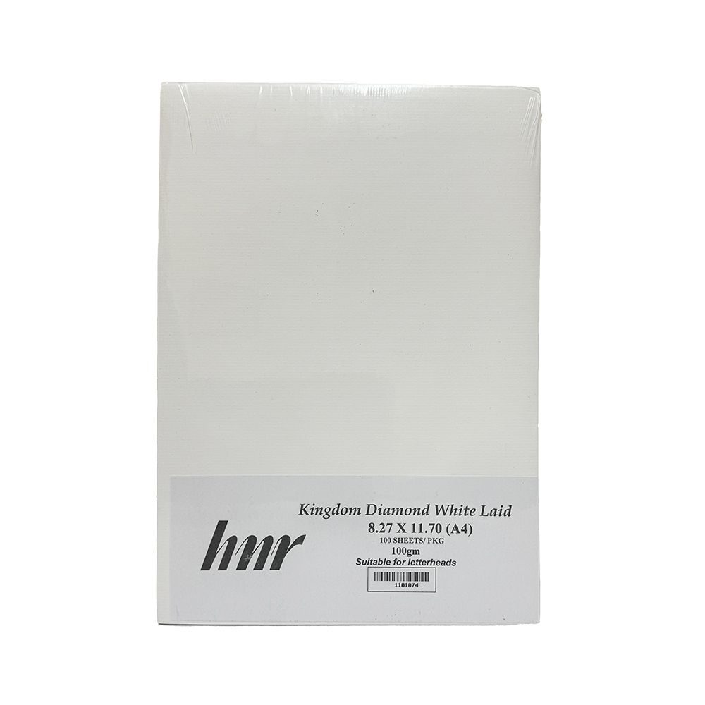 HNR Kingdom Laid Paper 8.27 x 11.70 100gsm A4 Diamond White