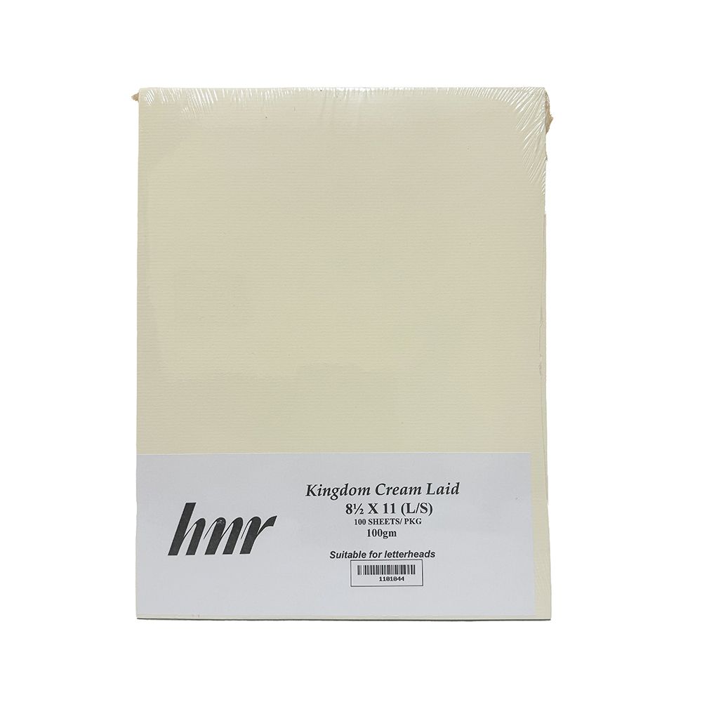HNR Kingdom Laid Paper 8 1/2 x 11 Letter Size 100gsm Cream