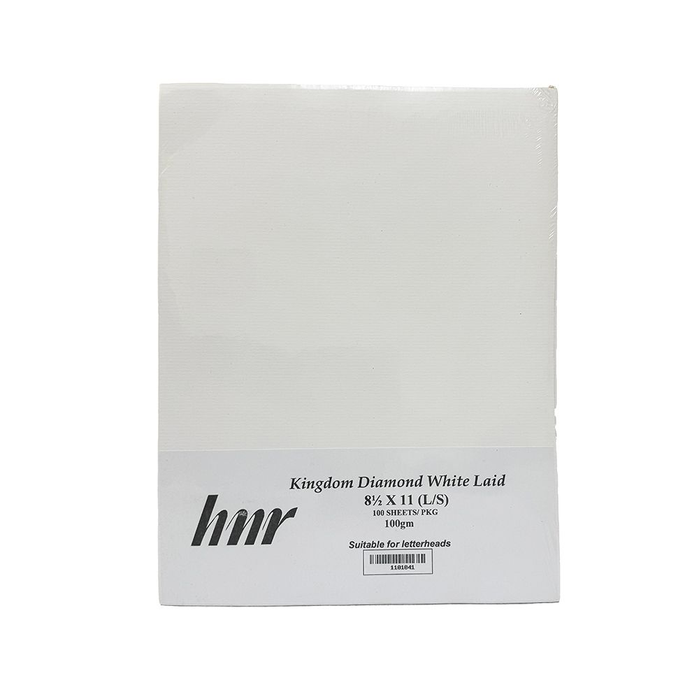 HNR Kingdom Laid Paper 8 1/2 x 11 Letter Size 100gsm Diamond White