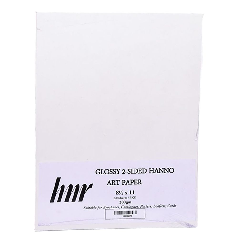 HNR Paper  Hanno Art Gloss C2S Letter SIze White   200gsm ea-pk/50