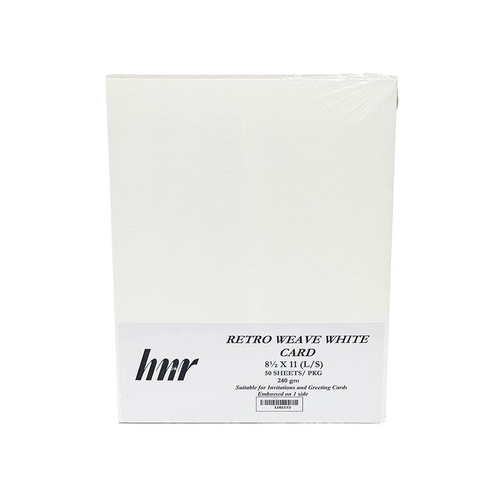 HNR Paper  Letter Size Retro Weave White 240gsm ea-pk/50
