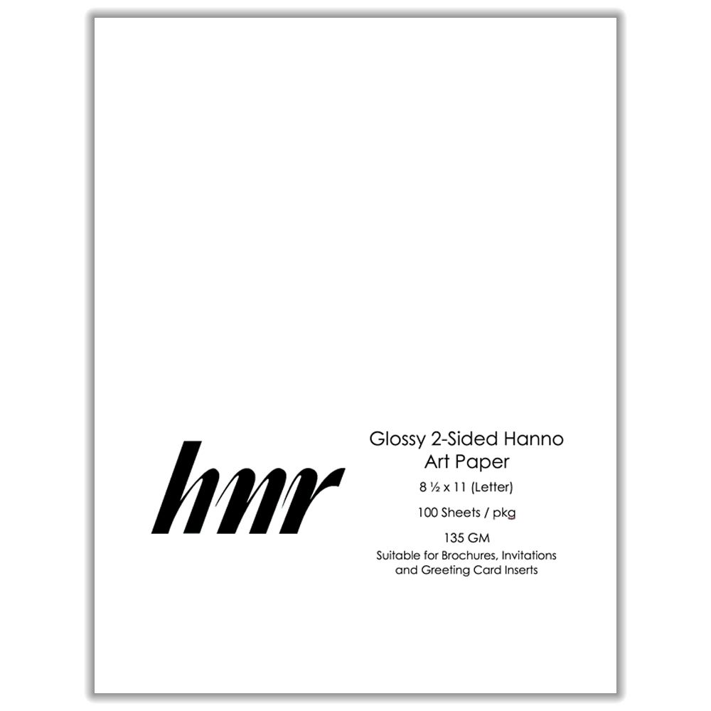 HNR Paper HannoArt Gloss C2S  Letter Size  White  135gsm ea-pk/100