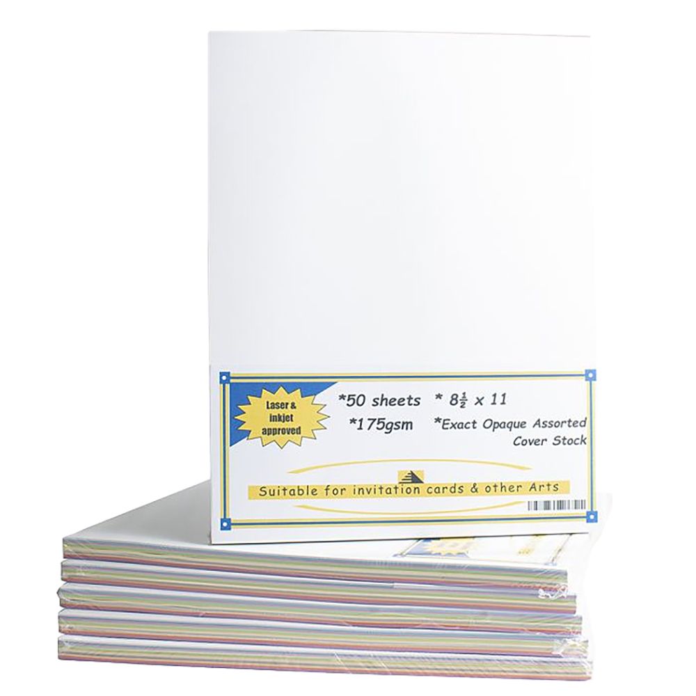 HNR Cover Stock Paper  8.5 in x 11 in  Assorted 175gsm ea-pk/50 1100767