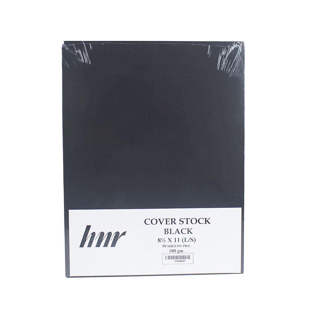 HNR Cover Stock Paper  8.5 in x 11 in  Black (pk/50)   180gsm 1100862