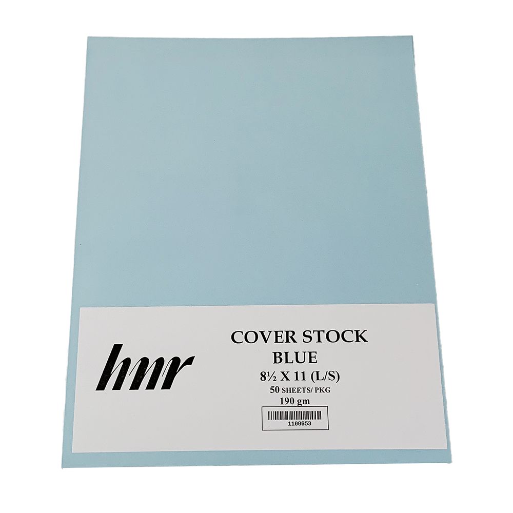 HNR Cover Stock Paper Letter Size (8 in x 11 in)  Blue 190gsm ea-pk/50
