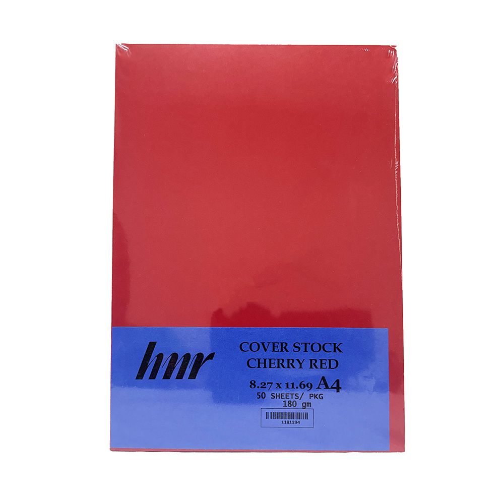 HNR Cover Stock Paper  8 .27 x 11.69(A4) Cherry Red 180gsm ea-pk/50