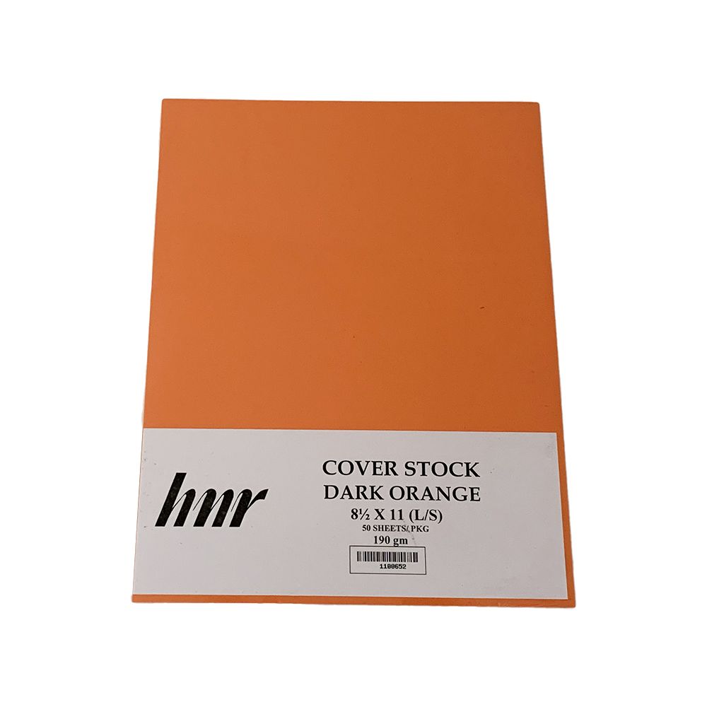 HNR Cover Stock Paper Letter Size  Dk Orange 190gsm ea-pk/50  1100652