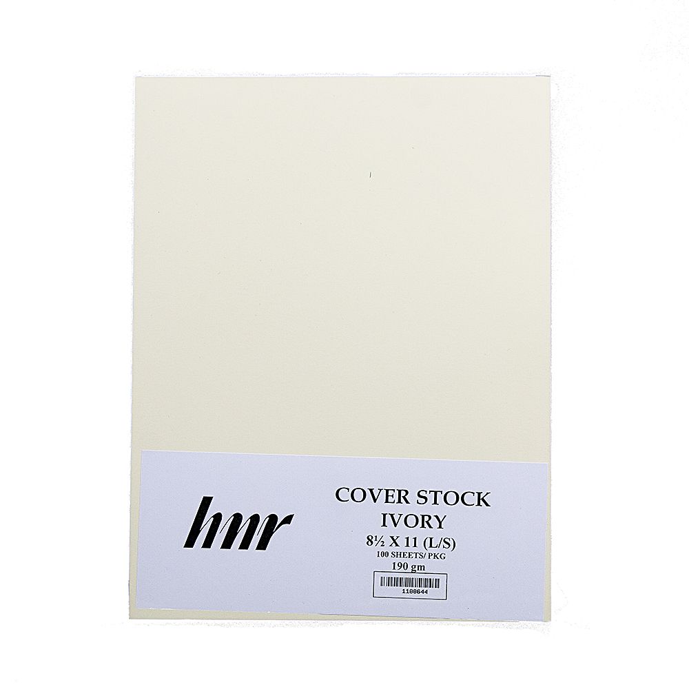 HNR Cover Stock Letter Size  (8 in x 11 in) ) Ivory 190gsm ea-pk/100 1100644