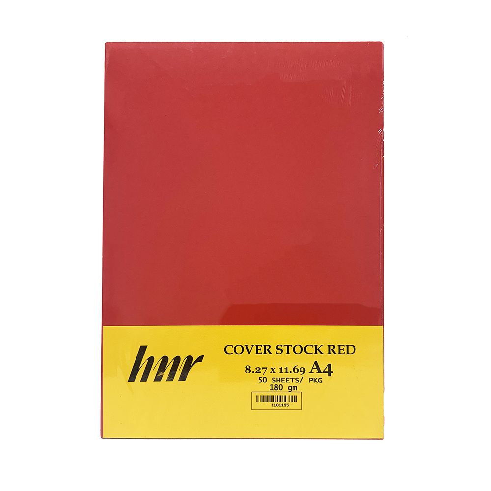 HNR Cover Stock Paper  8 .27 x 11.7  Red 180gsm ea-pk/50