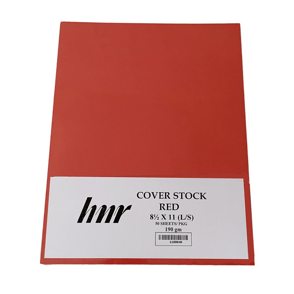 HNR Cover Stock 8.5 in x11 in  (Letter) Red  190gm ea-pk/50 1100646