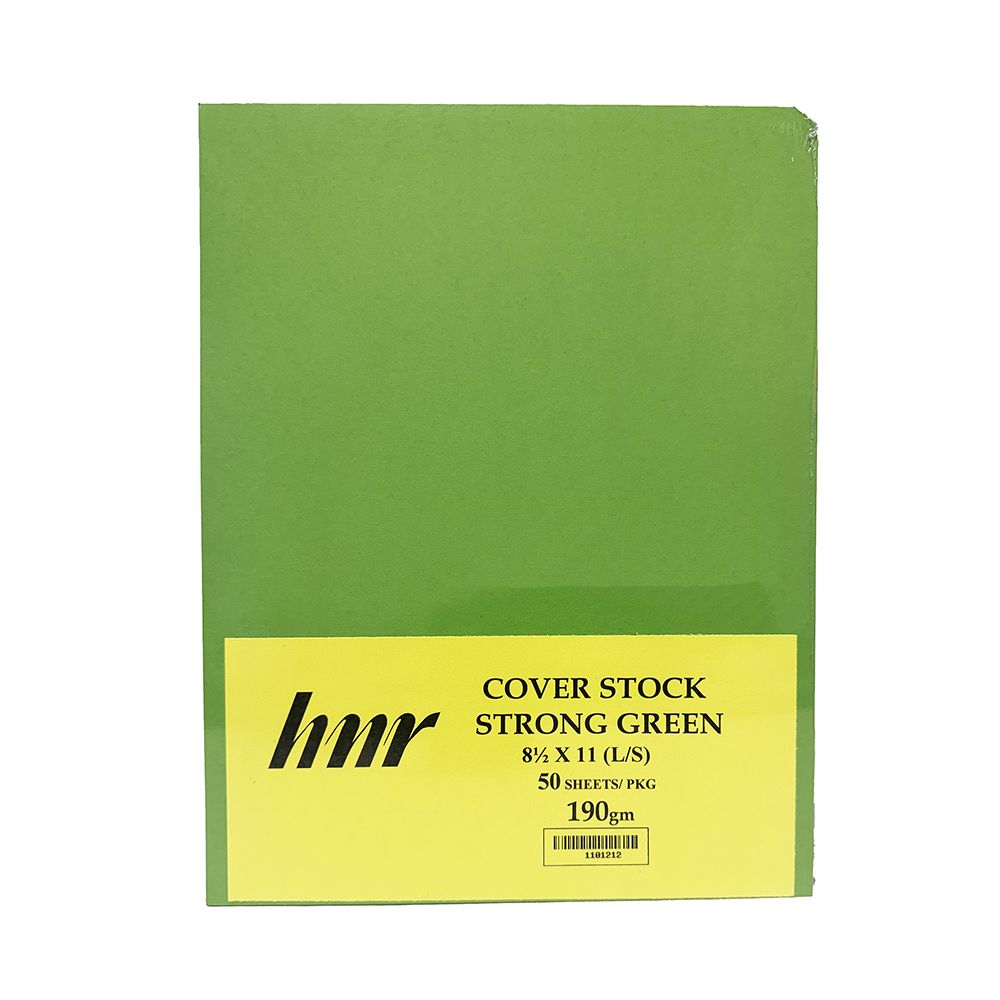 HNR Cover Stock Paper  8 1/2 x 11 Letter Size Strong Green  190gsm ea-pk/50