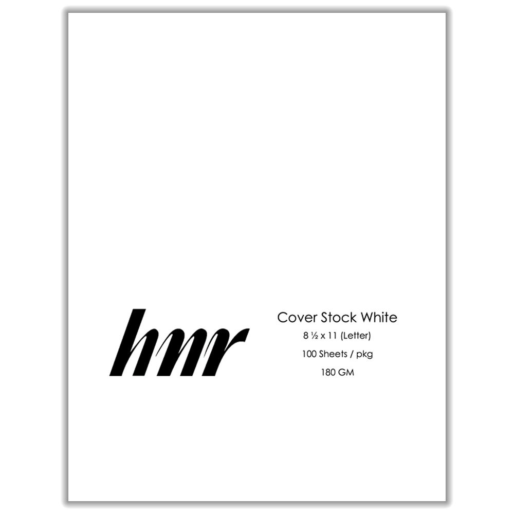 HNR Cover Stock 8.5 in x11 in  (Letter) White  180gsm ea-pk/100  1100068