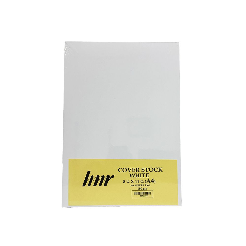 HNR Cover Stock 8.27 in x 11.69 in (A4) White  190gsm ea-pk/100  1101133