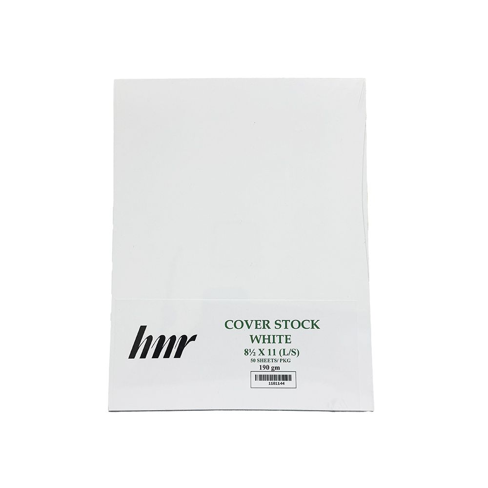 HNR Cover Stock 8.5 in x11 in (Letter) White  190gsm ea-pk/50  1101144