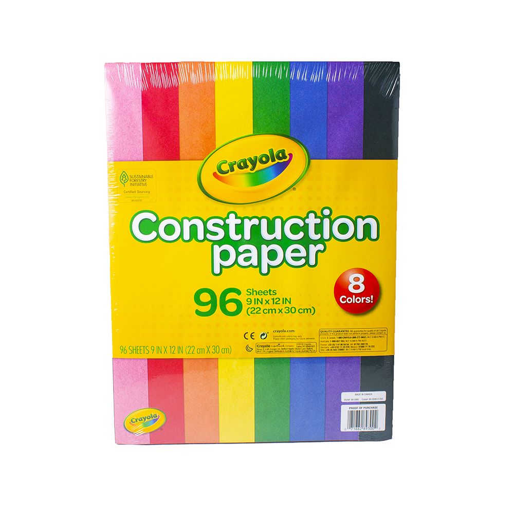 Crayola Construction Paper 96sht 8 colours  993000