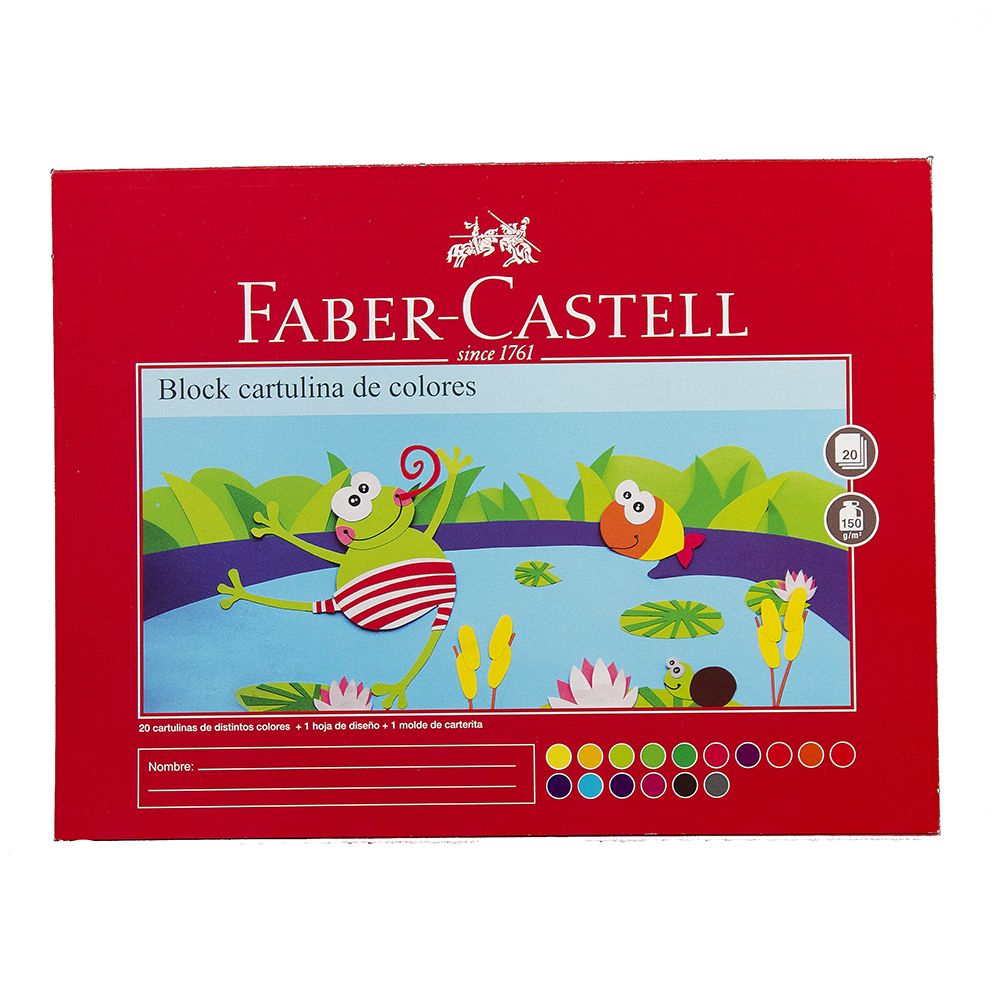 Faber Castell Construction Paper 31.5 x 24 cm 20 cards Assorted Colours  300002