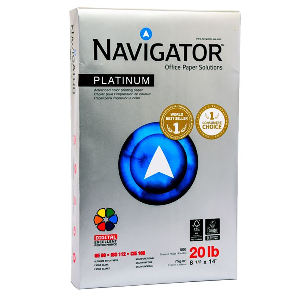 Navigator Photocopy Paper  Legal 75gsm Platinum White (ea-rm)