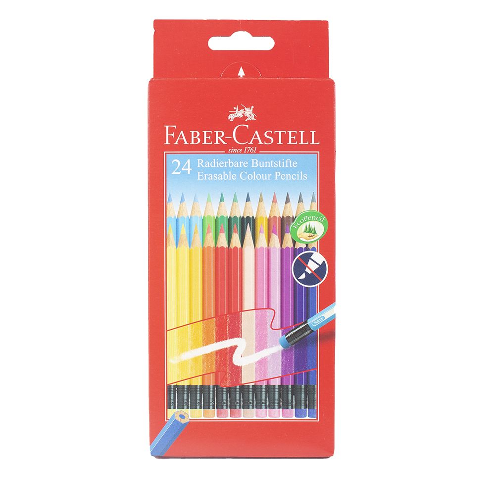 Faber Castell Colouring Pencil Set/24 with Eraser 116625