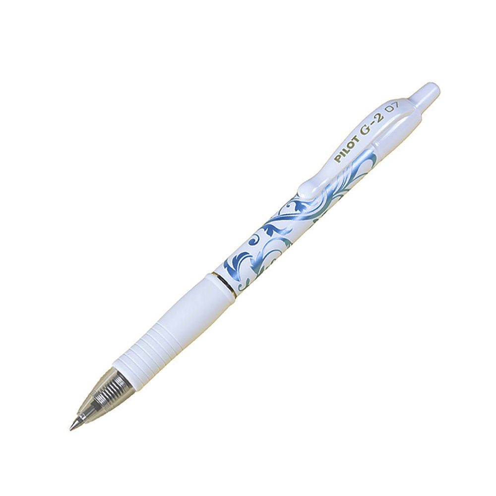 Pilot G2W7 Gel Pen  White Barrel with Turquoise  Black Fine Ink   31179